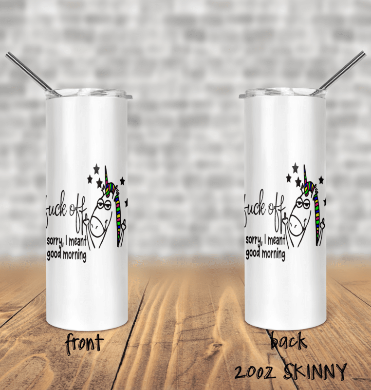 Snarky 20 Ounce Coffee Tumbler Not a middle finger its a hand unicorn just for you