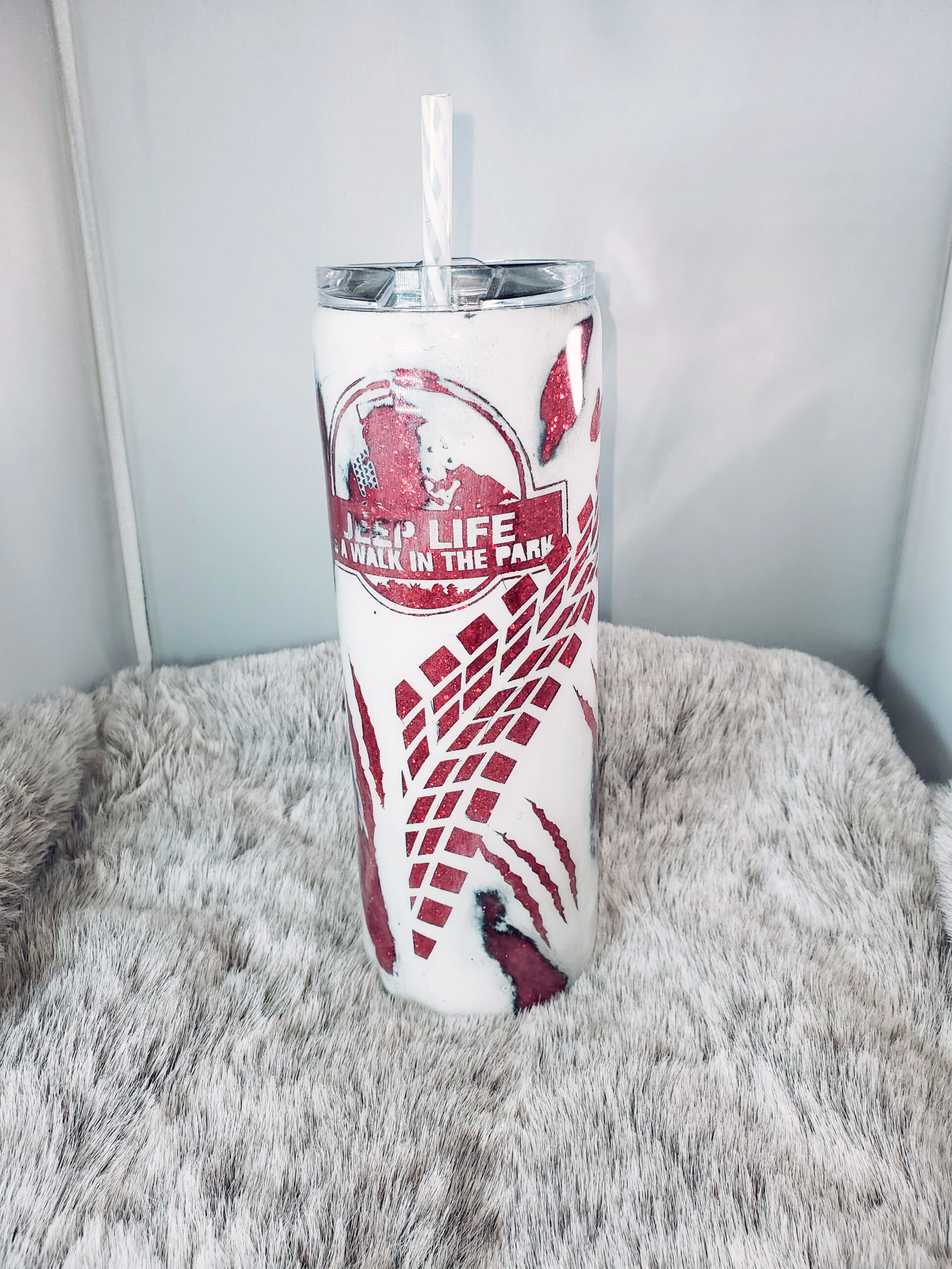 Jeep Claw Jeep Thing Glitter Skinny Tumbler